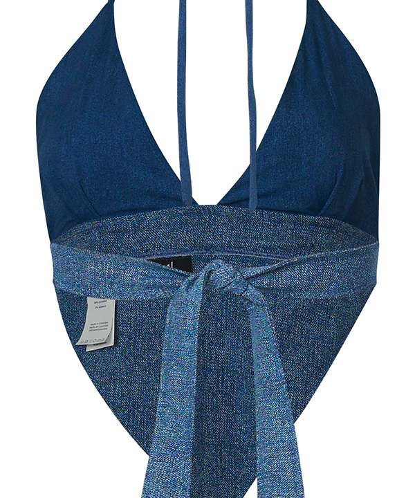 MISSY TOP IN FAUX DENIM