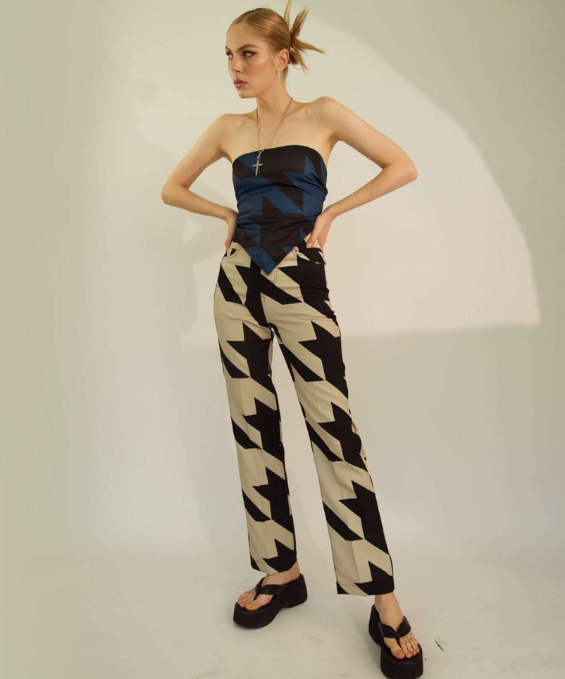 Napkin Top in Houndstooth