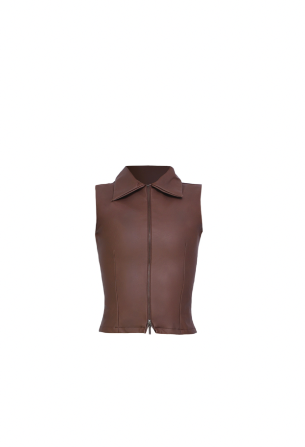 Zip Top Brown Leather