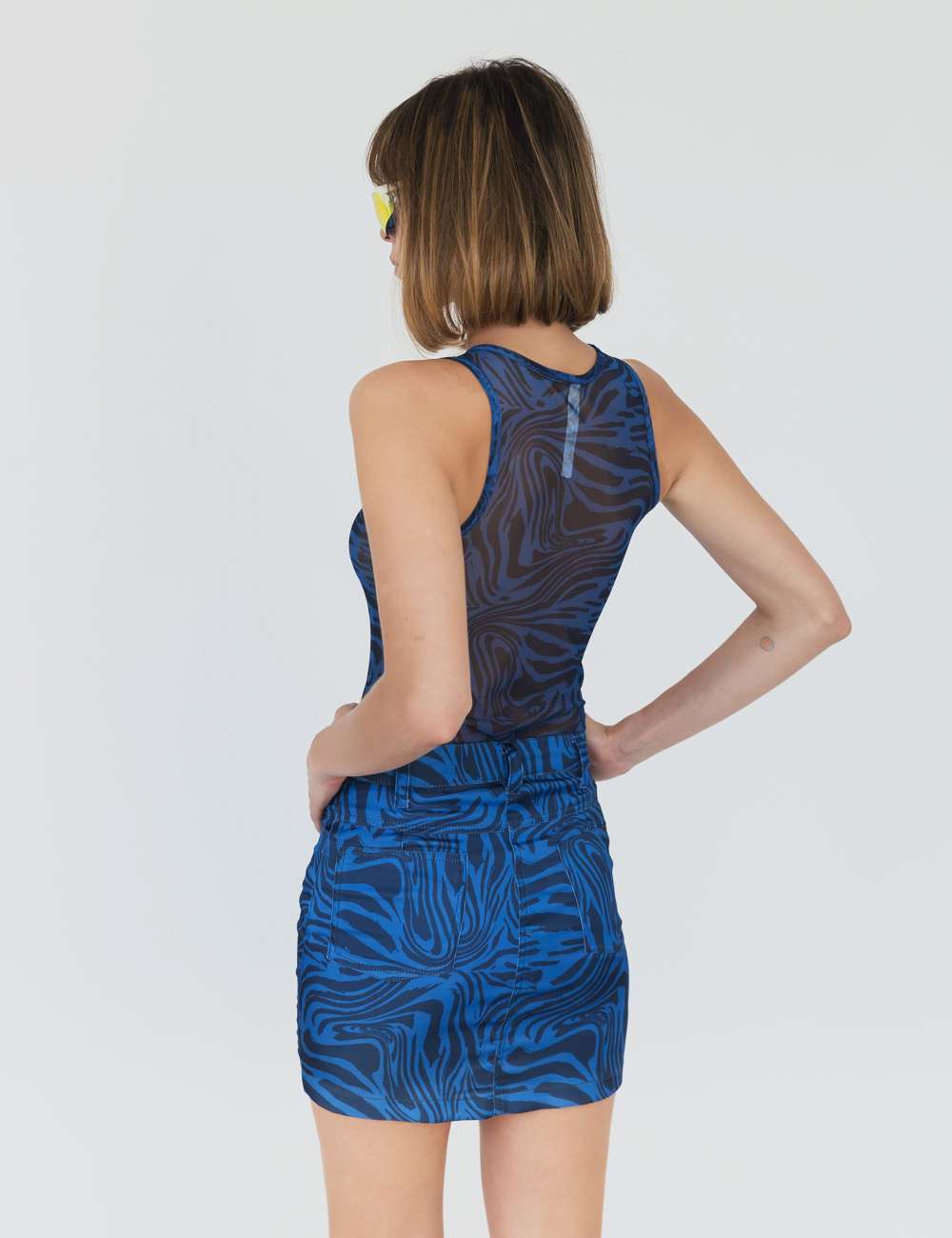 Funk That Tank Top in Navy Swirl