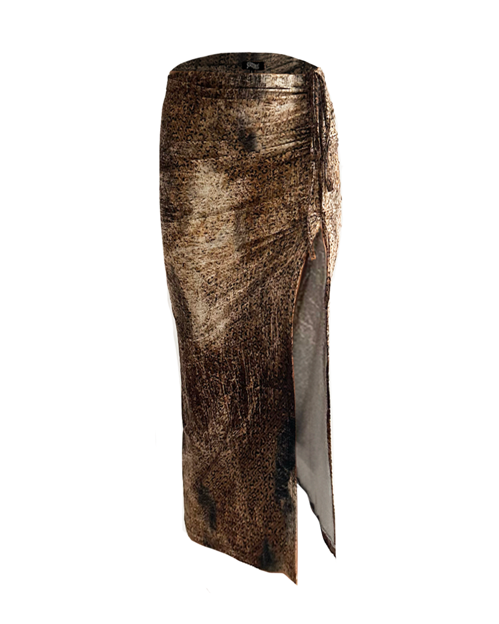 DRAWSTRING SKIRT IN LEOPARD