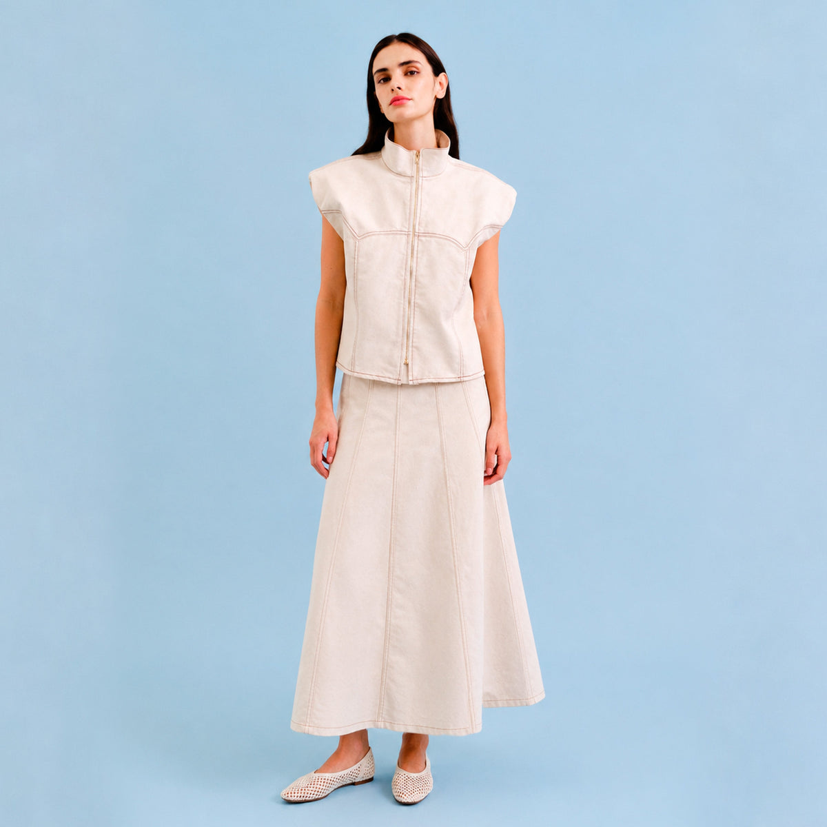 FALDA GEMA IVORY VELVET