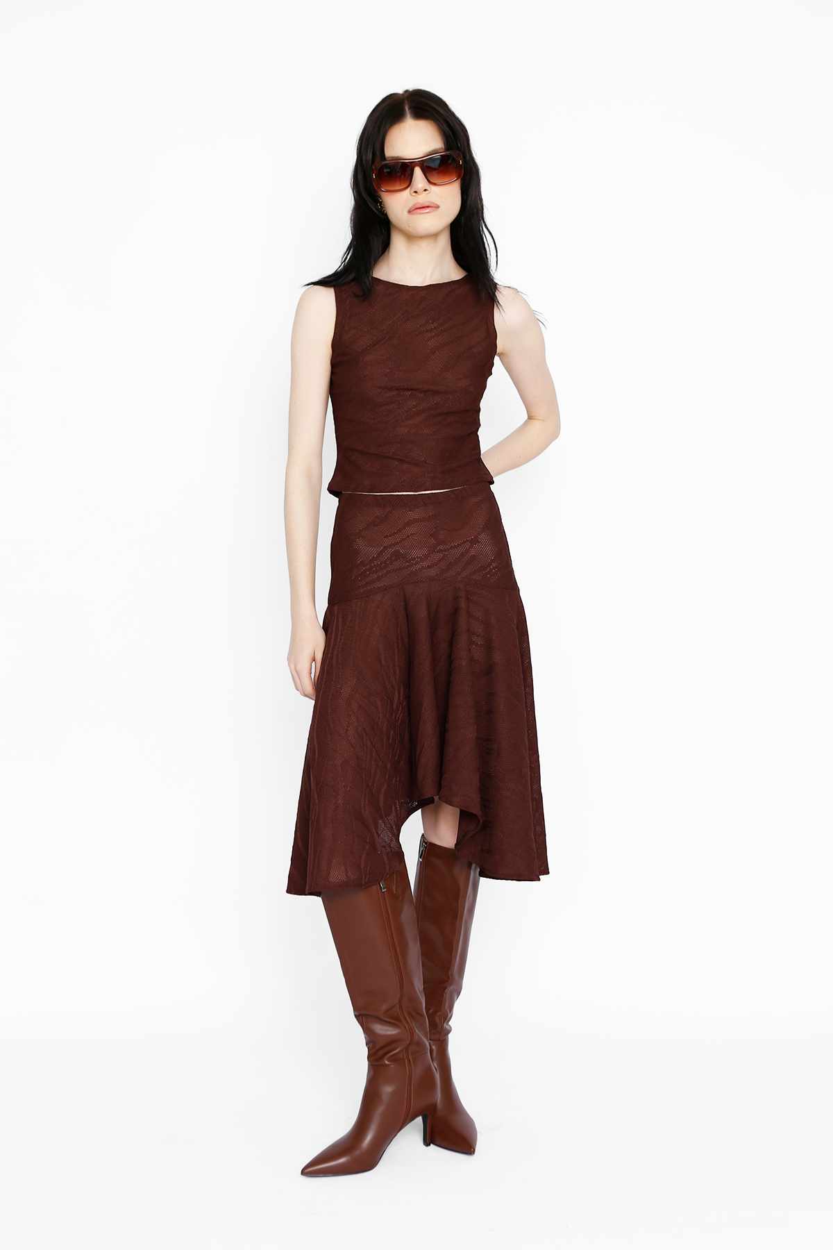 LOVERS  SKIRT  IN  BROWN