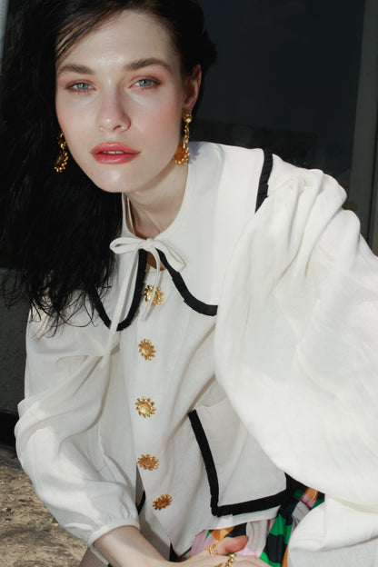 FLOR  DE  SOL  SHIRT  (IVORY)