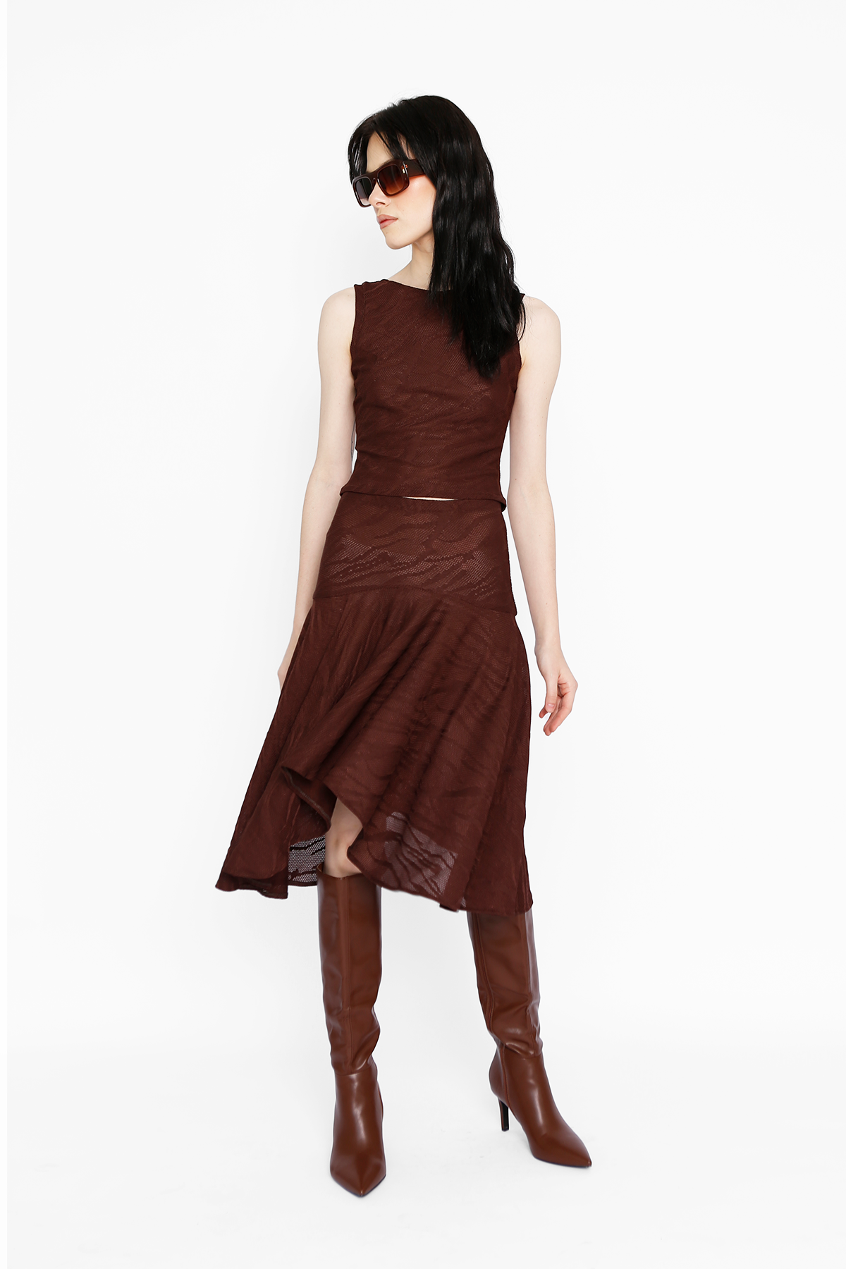 LOVERS  TANK  TOP  IN  BROWN