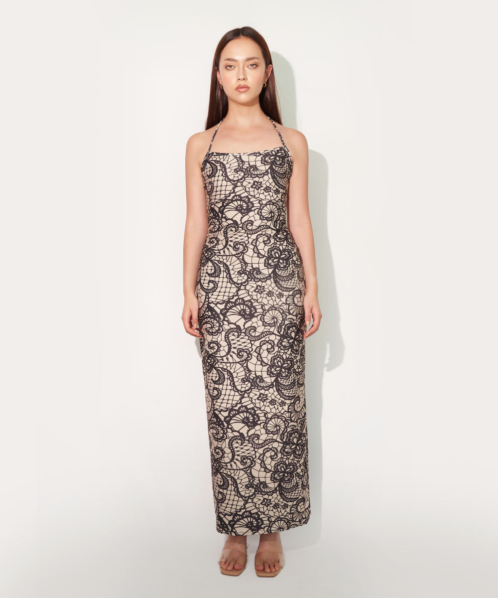 MAXI  DRESS  IN  FAUX  LACE