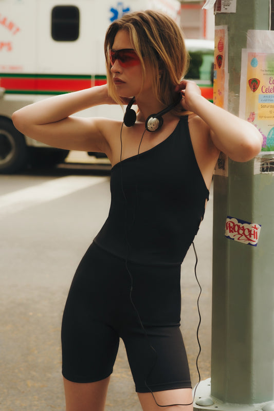 Black Swing Romper-High Intensity