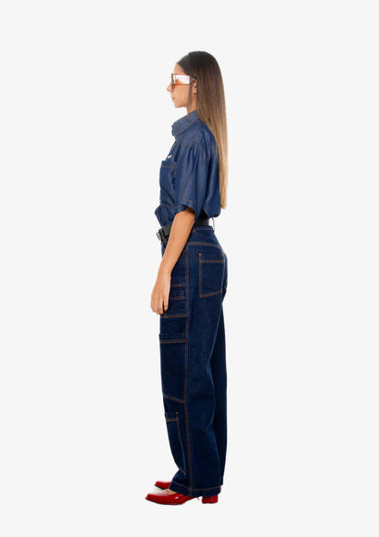 Cargo Dark Wash Denim Pants