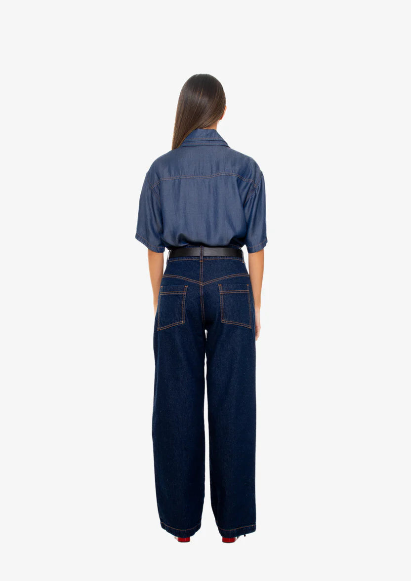 Cargo Dark Wash Denim Pants