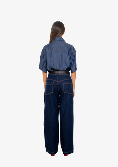 Cargo Dark Wash Denim Pants