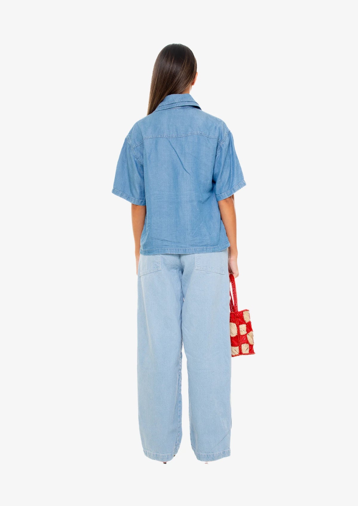Cargo Light-Wash Denim Pants