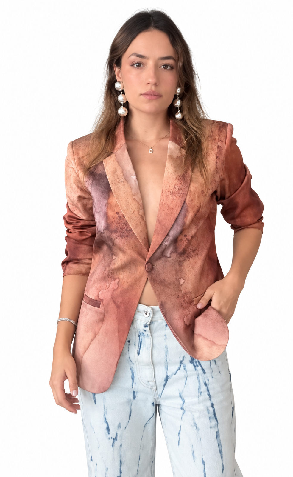 Print terracotta Blazer