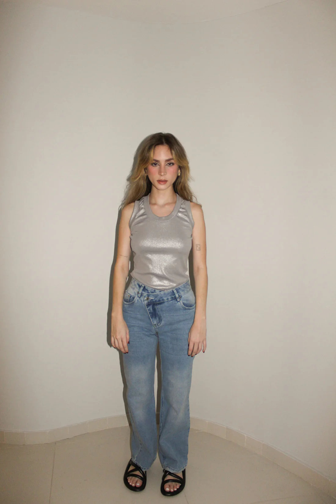 Criss Cross Denim Jeans