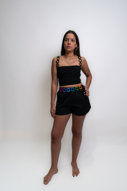 Black Rainbow Shorts