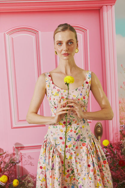 Pink Floral Dawn Midi Dress