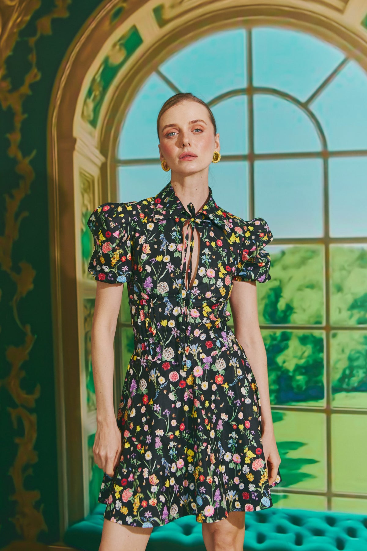 Black Nightfall Floral Dress