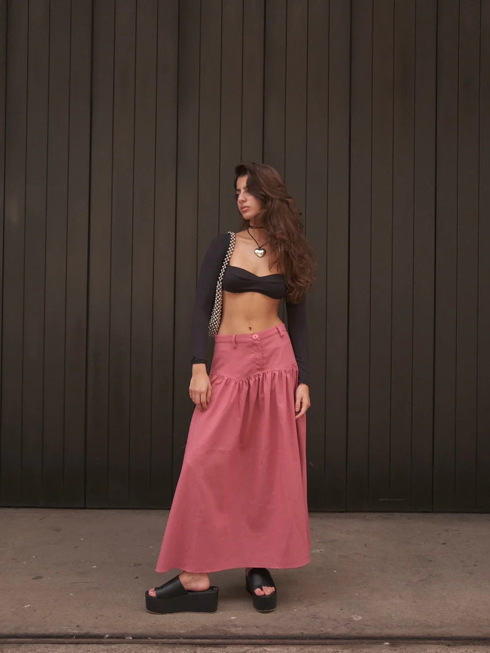 Sand Cherry Maxi Skirt