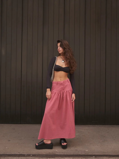 Sand Cherry Maxi Skirt