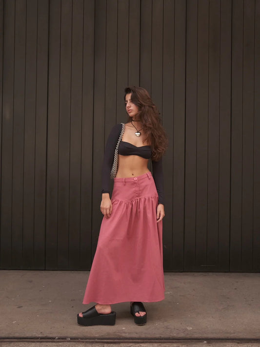 Sand Cherry Maxi Skirt
