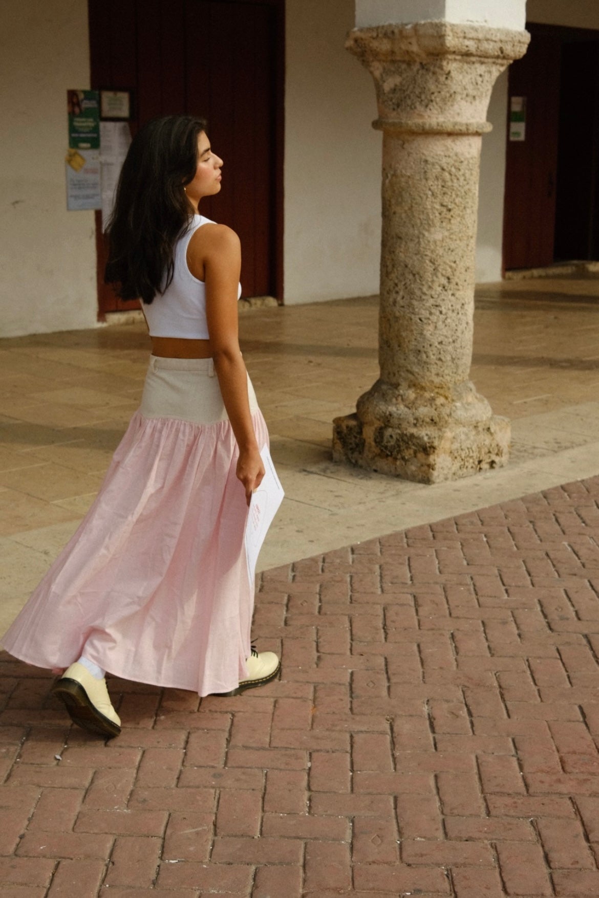 SAND  STRIPE  SKIRT