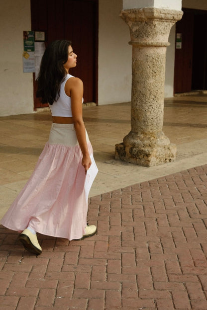 SAND  STRIPE  SKIRT