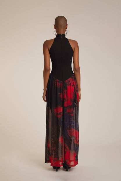 Red Roses Halter Sundress
