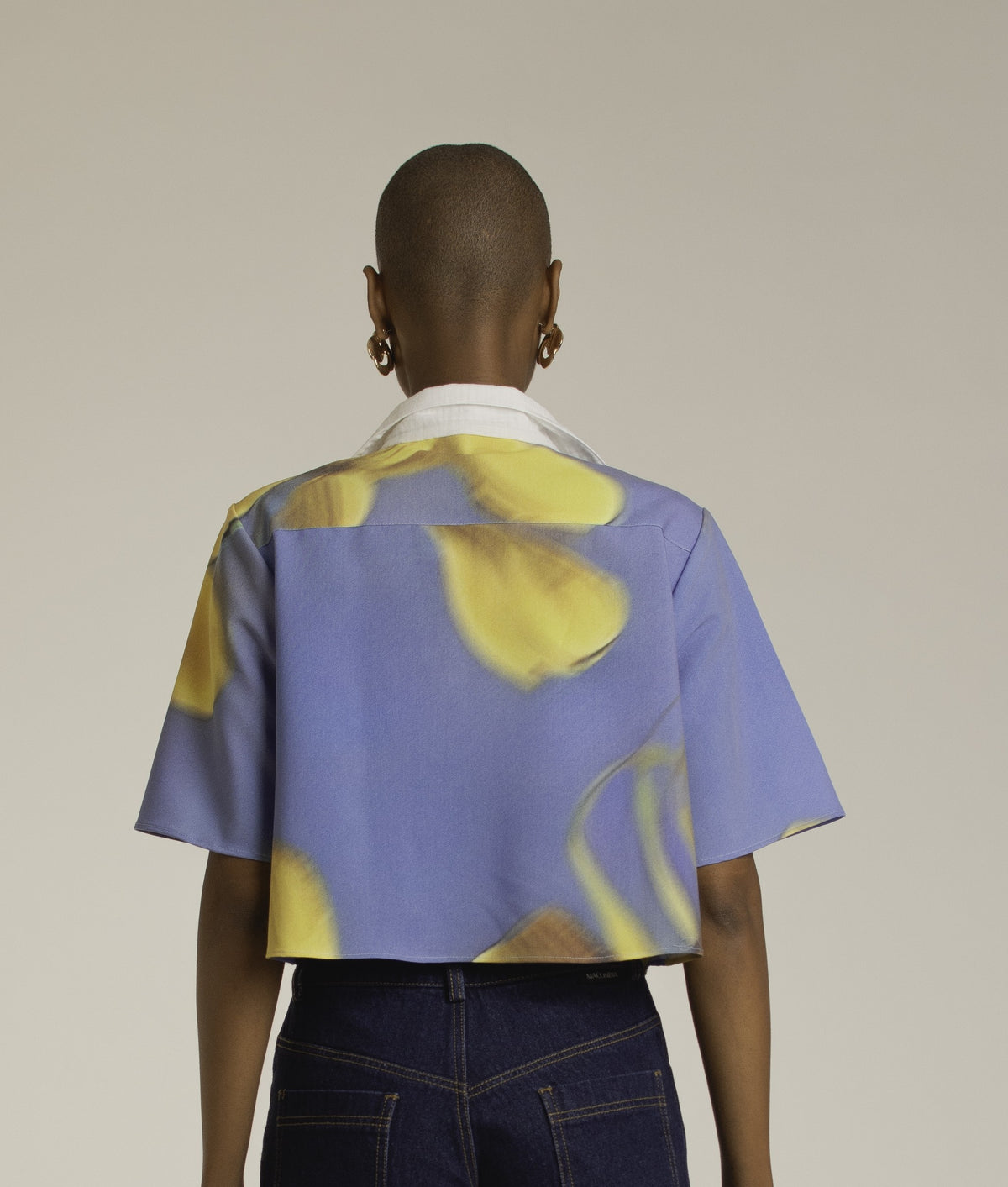 Yellow Flowers V Neck Shirt