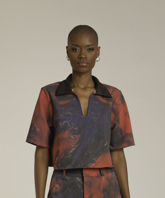 Red Roses V Neck Shirt