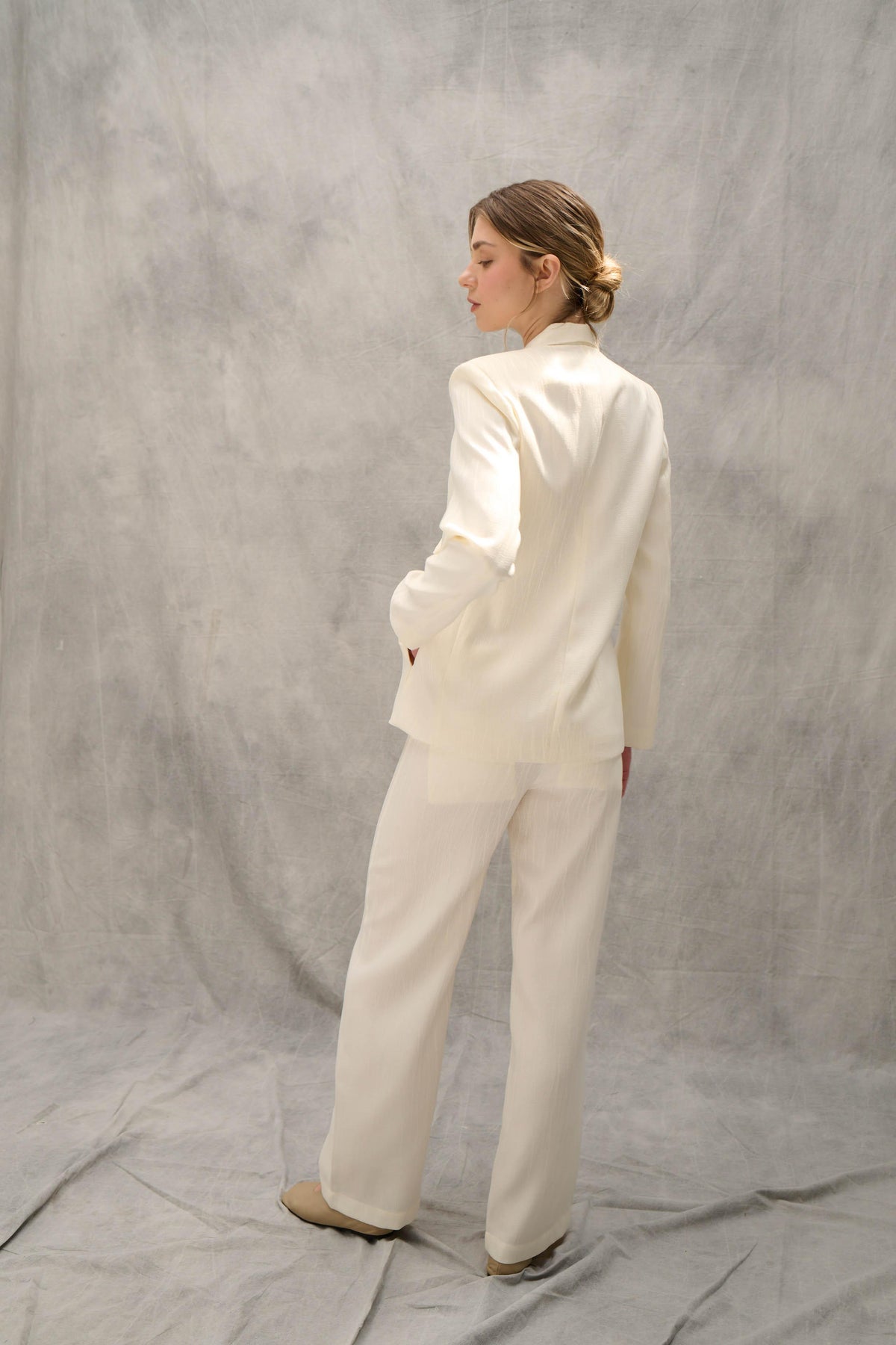 Jacquard Pants - Off white