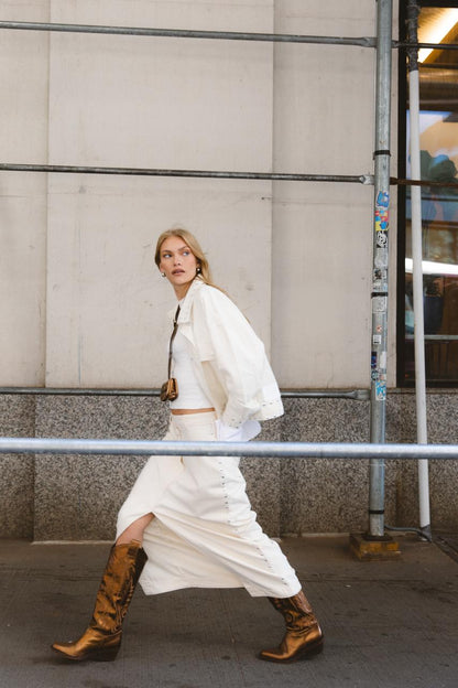White Denim Skirt