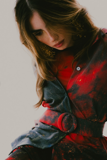 Red Roses Dress Shirt and Belt