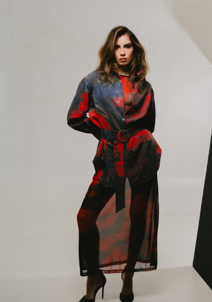 Red Roses Dress Shirt and Belt