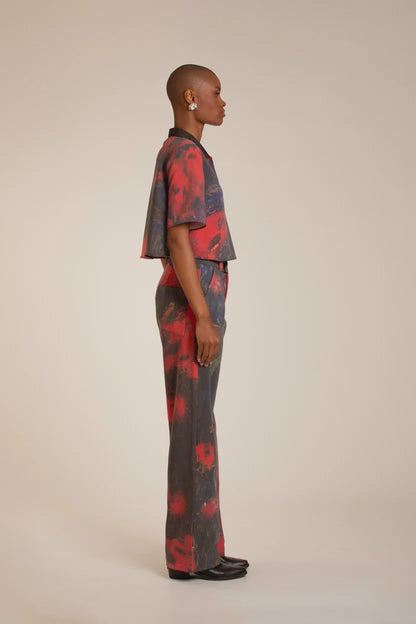 Red Roses Straight Leg Pants