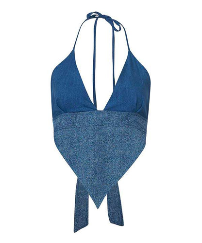 MISSY  TOP  IN  FAUX  DENIM