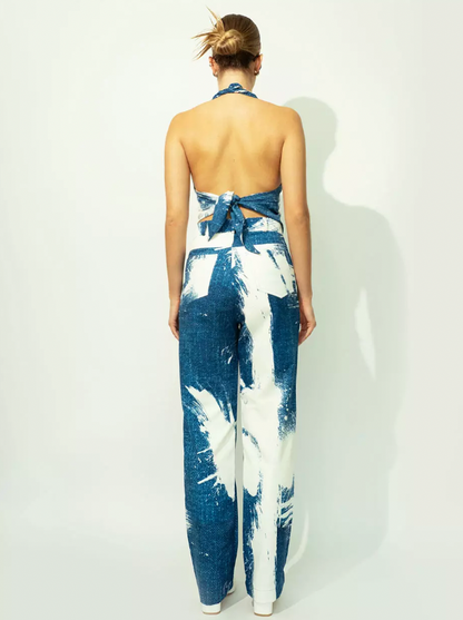 Halter Top in Brushstroke