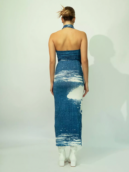 Long Skirt in Brushstroke