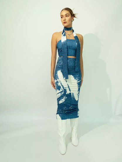 Long Skirt in Brushstroke