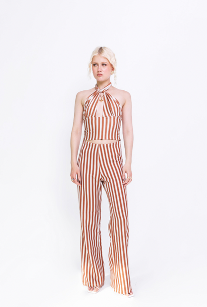 Halter Top in Rusty Stripes