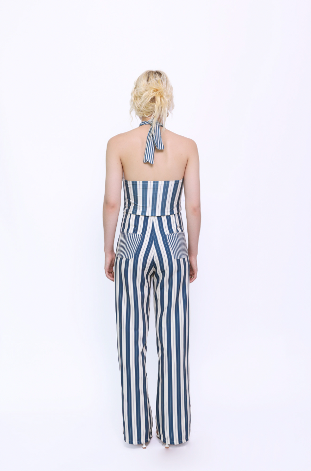 Halter Top in Midnight Stripes