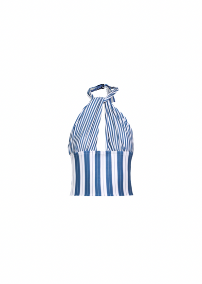 Halter Top in Midnight Stripes