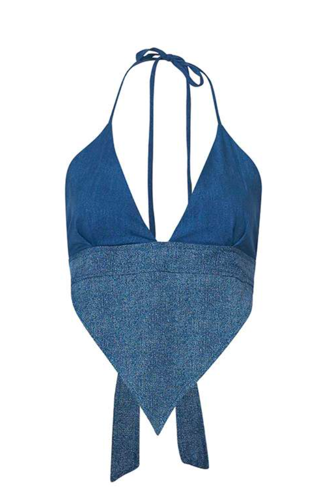 Missy Top in Faux Denim