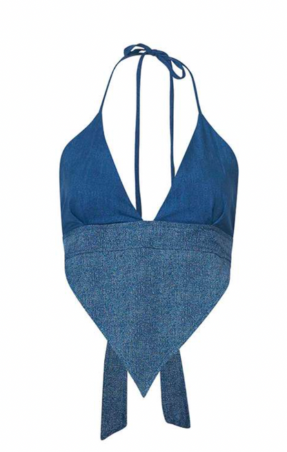 Missy Top in Faux Denim