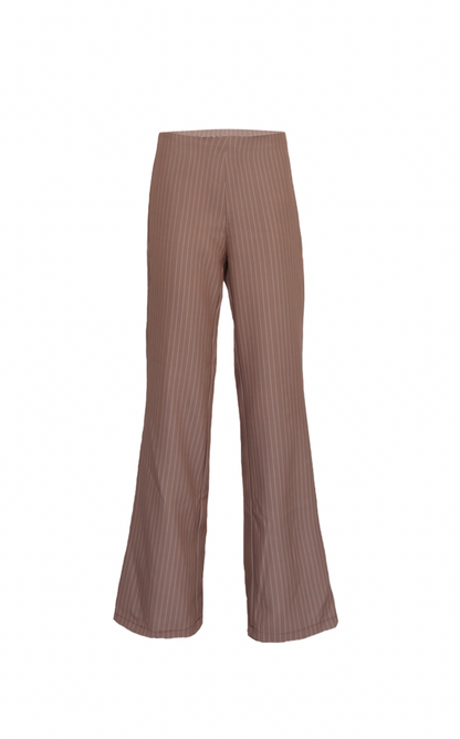 Everyday Pants in Brown Pinstripe