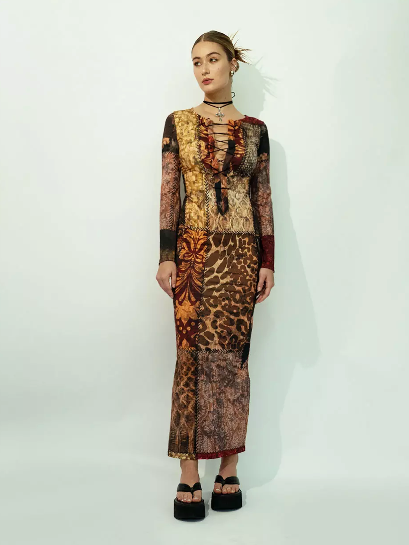 Maxi Dress in Patchwork