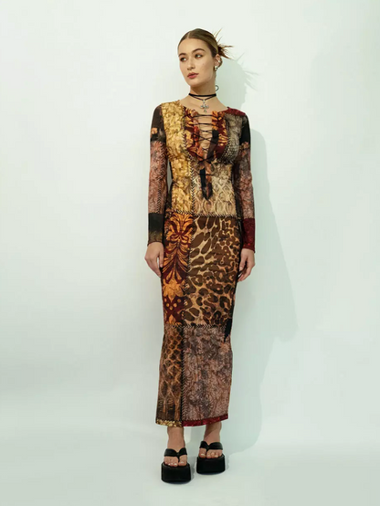 Maxi Dress in Patchwork