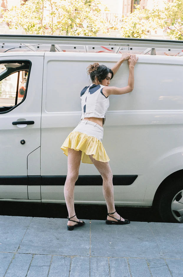 Sand Stripe Mini Skirt