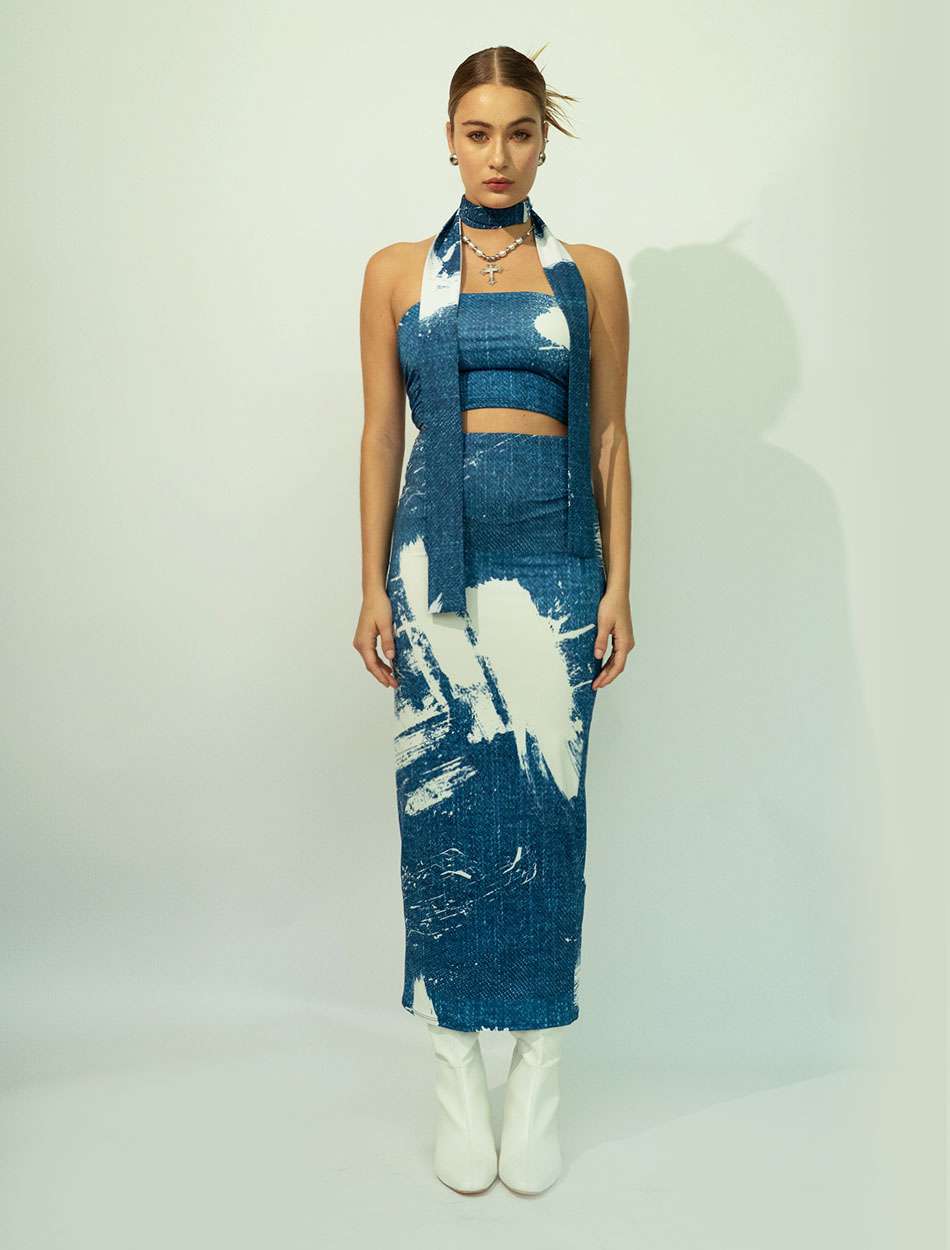 LONG  SKIRT  IN  BRUSHSTROKE