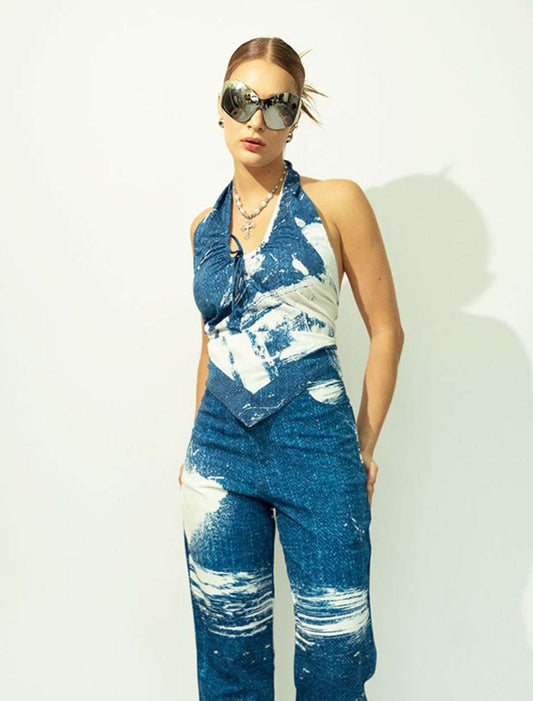 HALTER  TOP  IN  BRUSHSTROKE