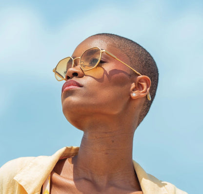 Gafas Octagonal Dorado