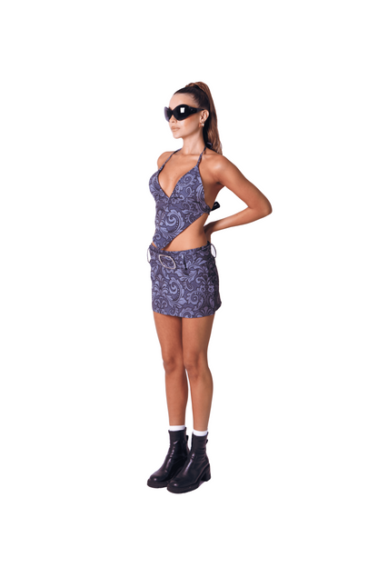 Mini Skirt in Silver Smoke